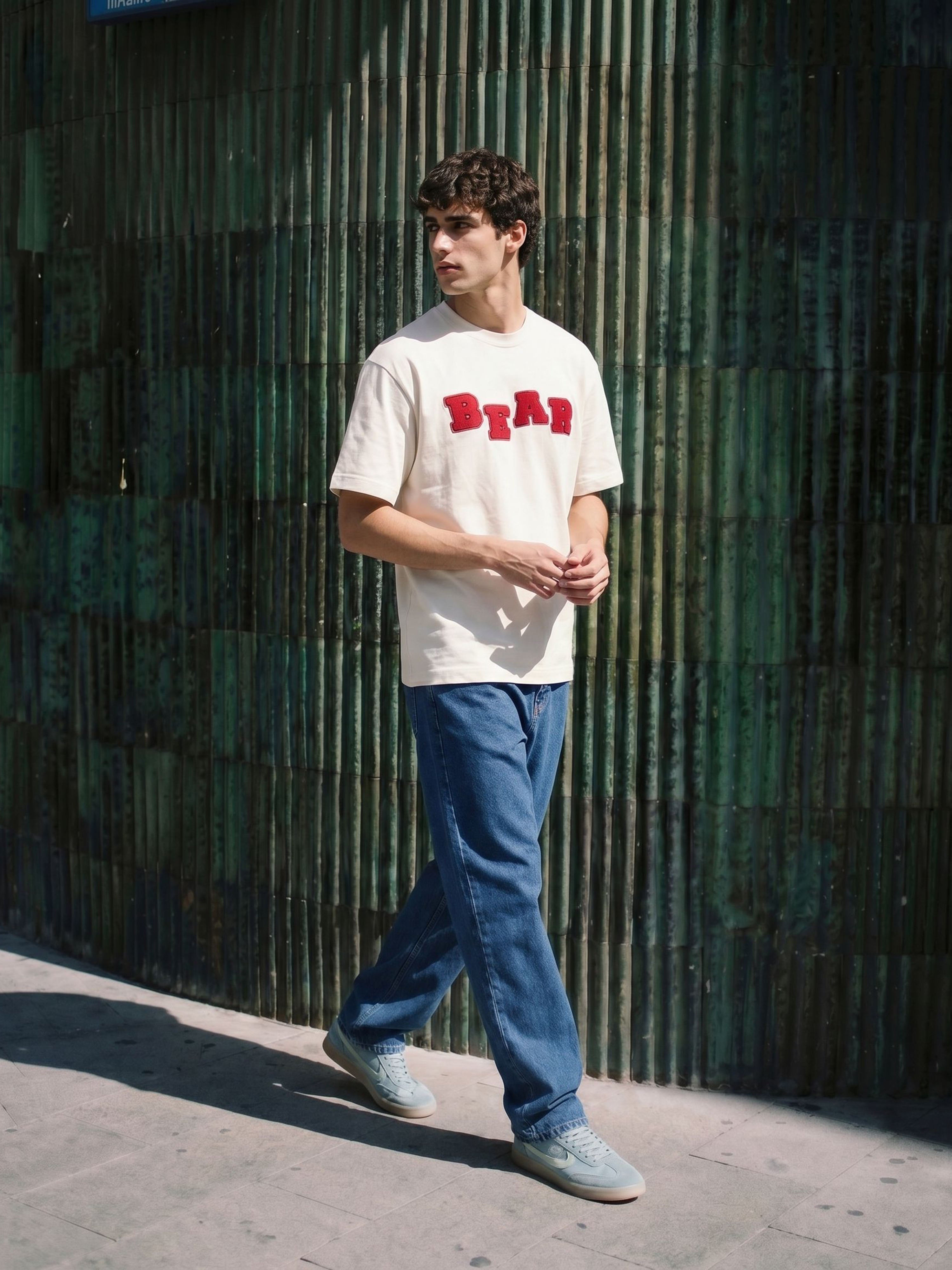 Men Off White  Cotton T-Shirt