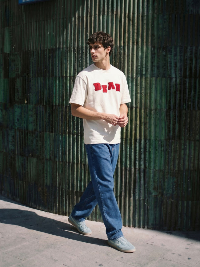 Men Off White  Cotton T-Shirt