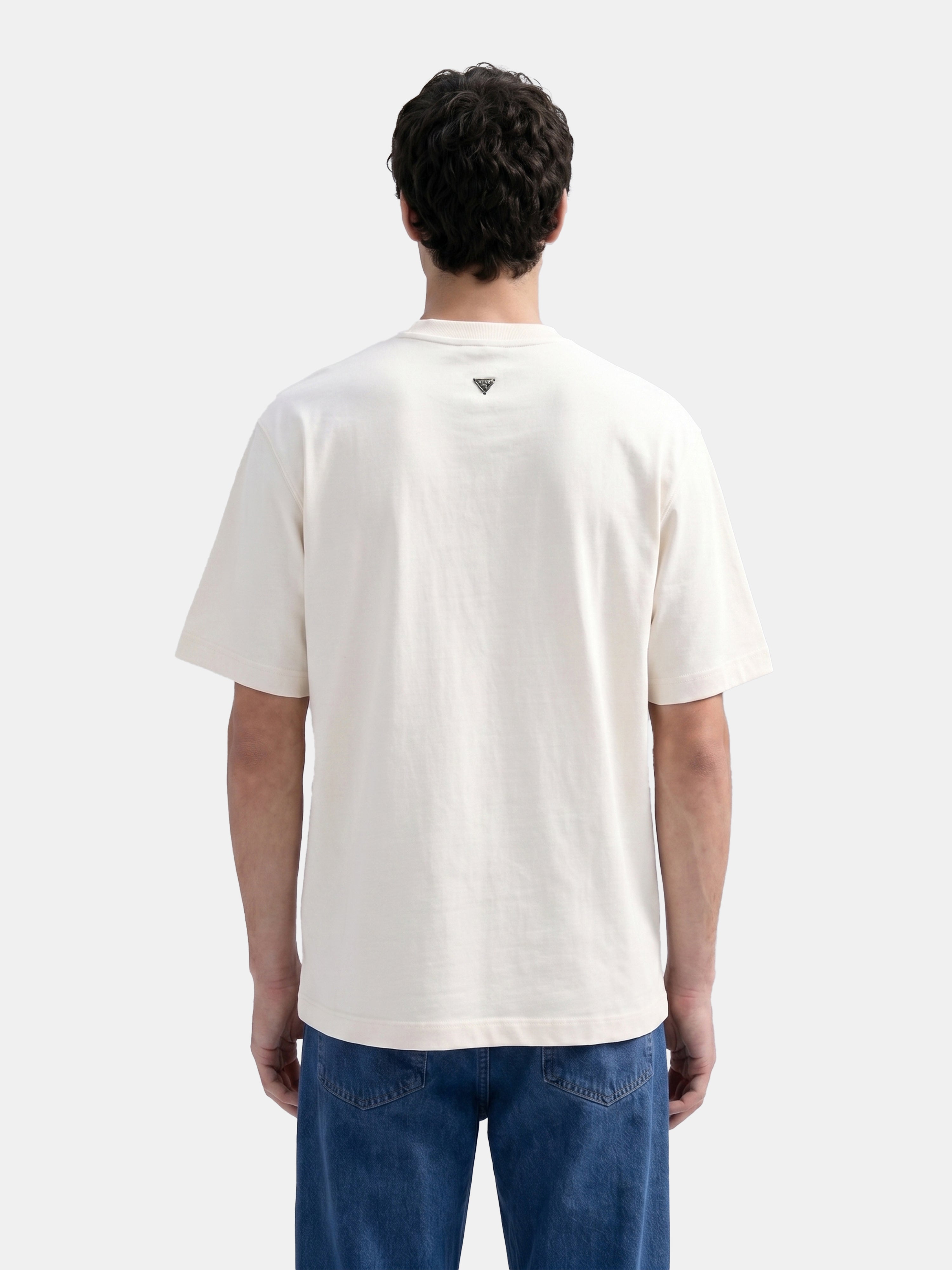 Men Off White  Cotton T-Shirt