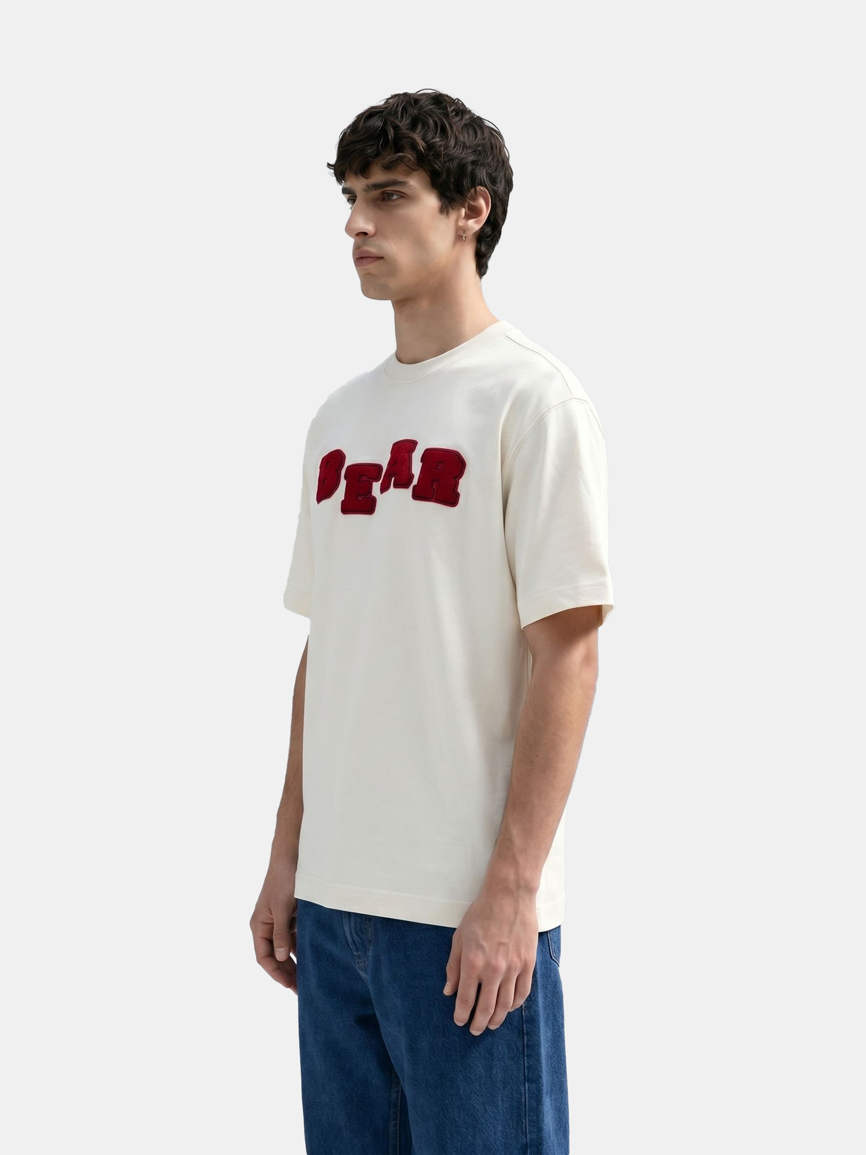 Men Off White  Cotton T-Shirt