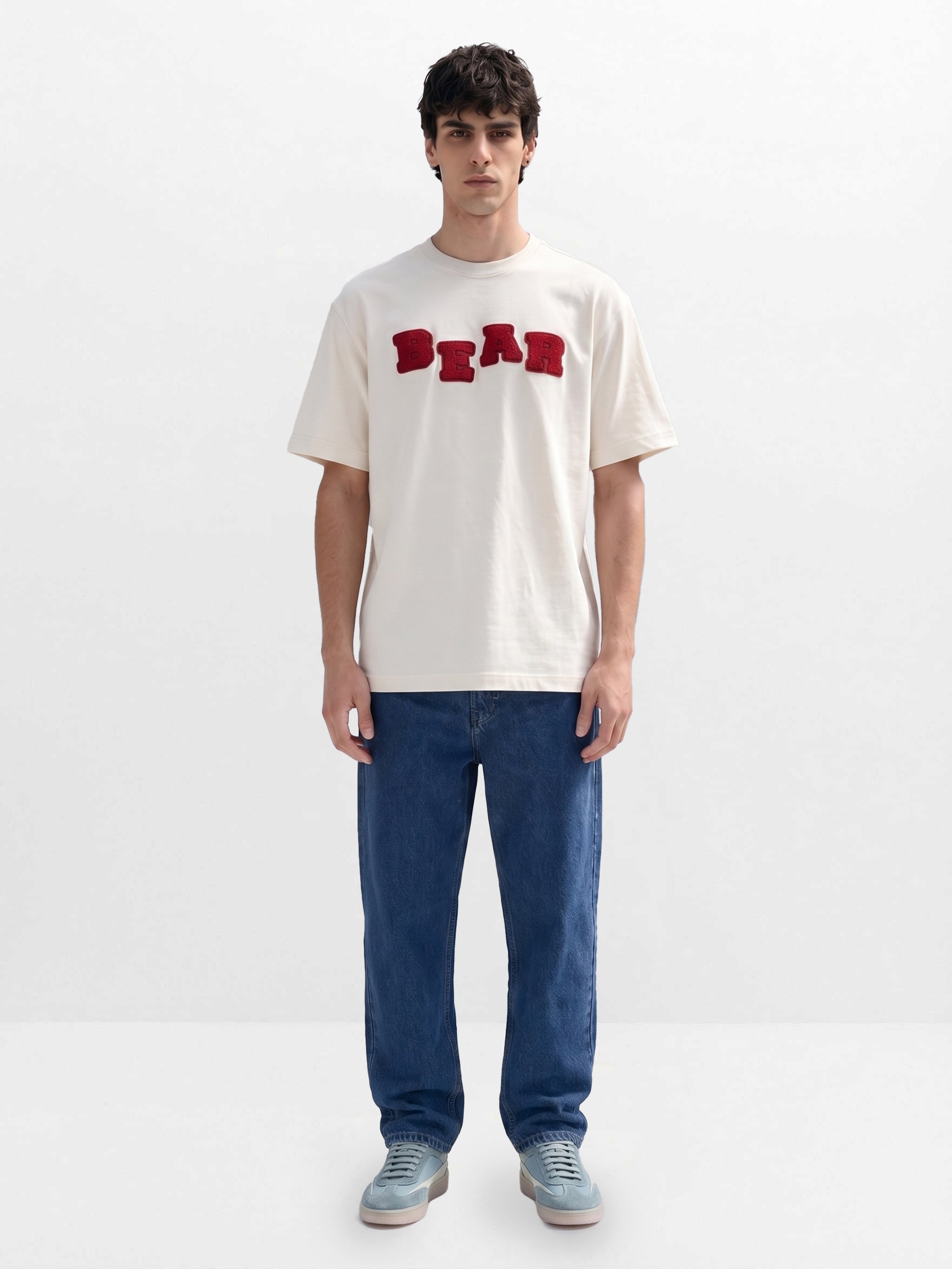 Men Off White  Cotton T-Shirt