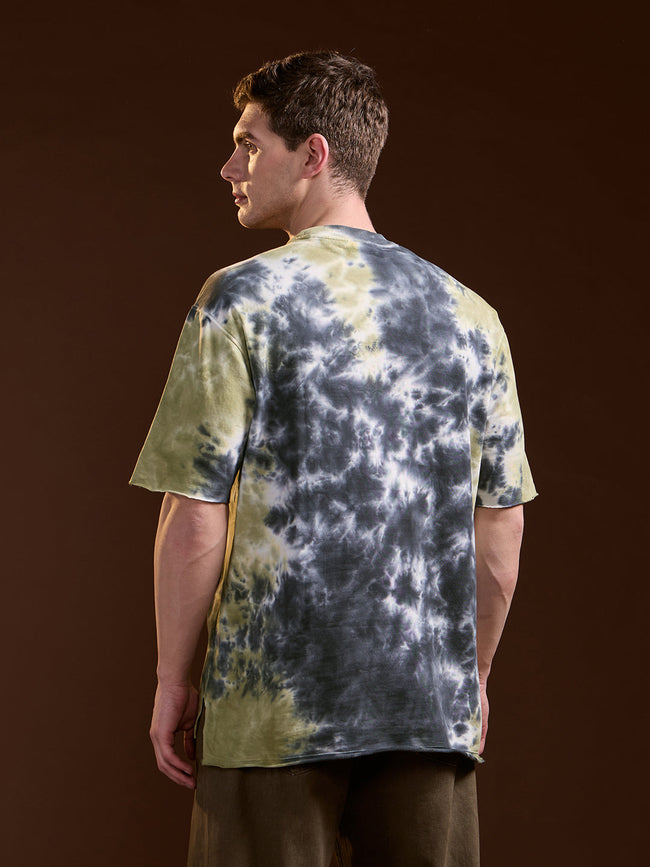 Men Multi-Color Tie-Dye Oversize Crew Neck T-shirt