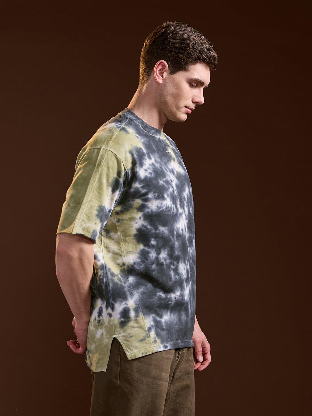 Men Multi-Color Tie-Dye Oversize Crew Neck T-shirt