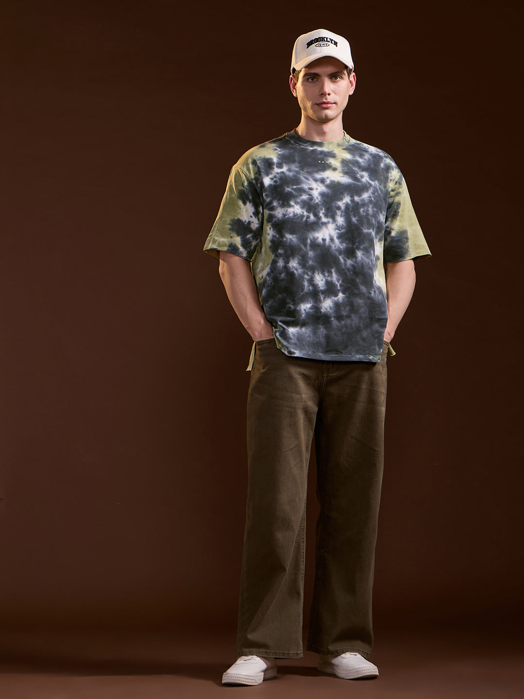 Men Multi-Color Tie-Dye Oversize Crew Neck T-shirt