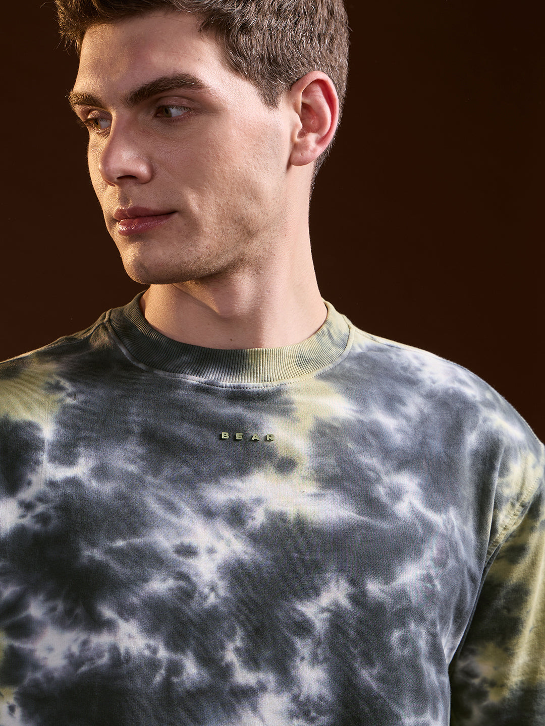 Men Multi-Color Tie-Dye Oversize Crew Neck T-shirt