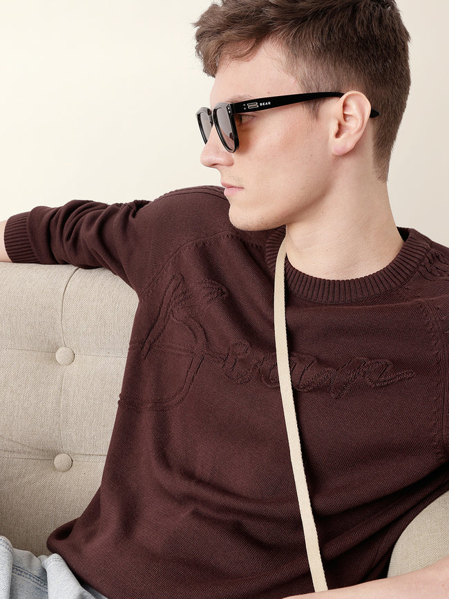 Men Brown Full Sleeve Relax T-Shirt