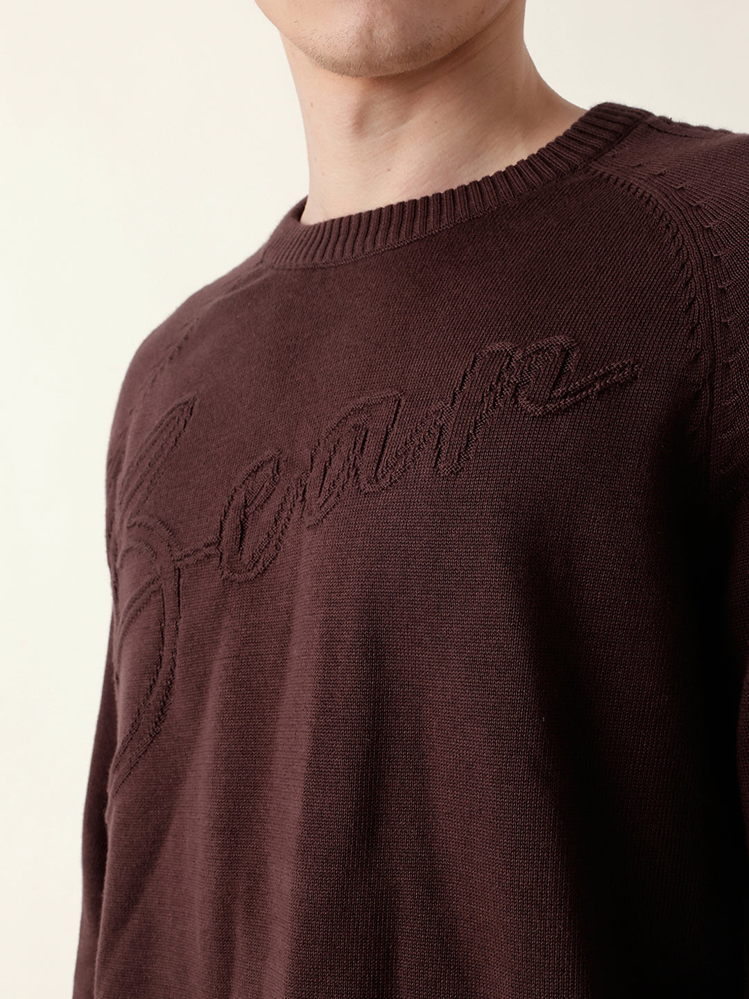 Men Brown Full Sleeve Relax T-Shirt