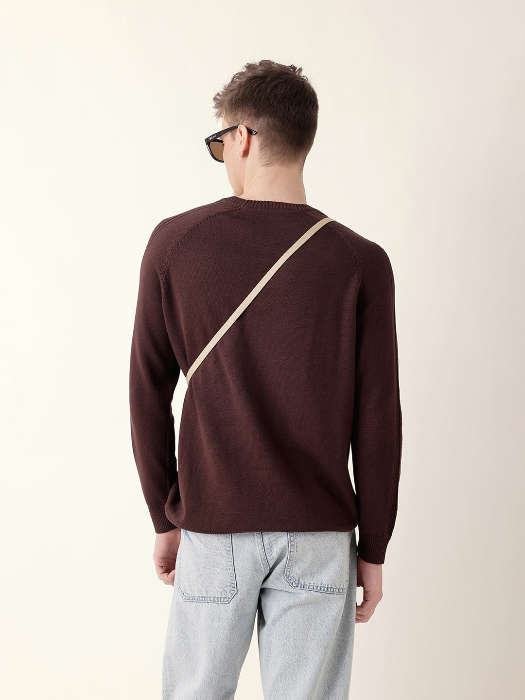 Men Brown Full Sleeve Relax T-Shirt
