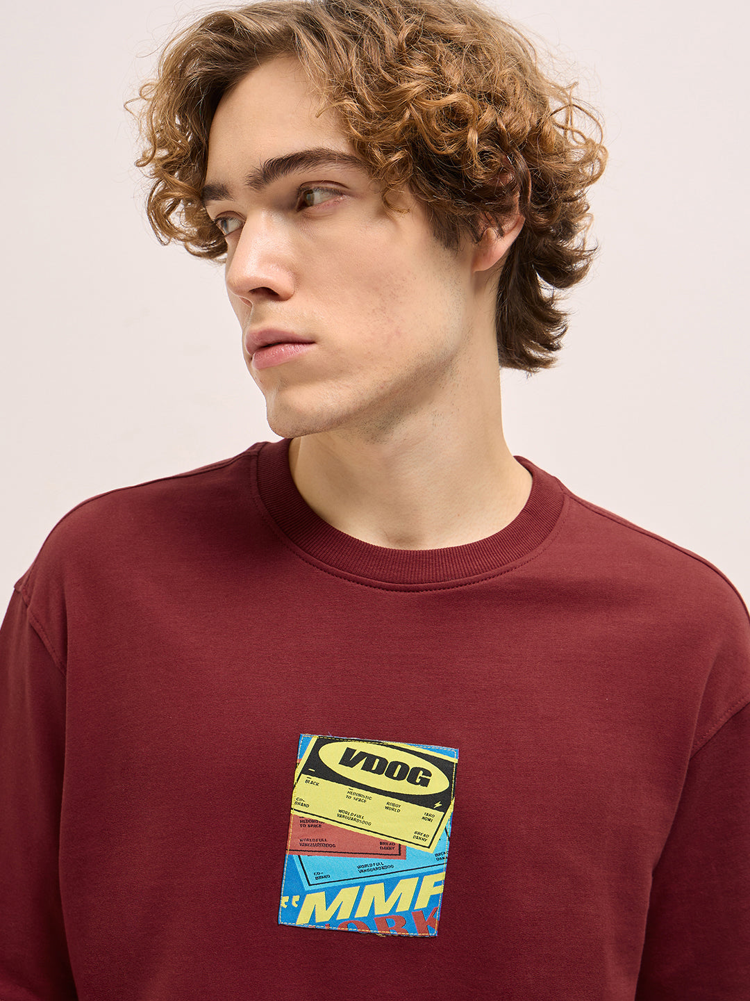 Men Red Oversize Graphic Printed Crew Neck T-shirt