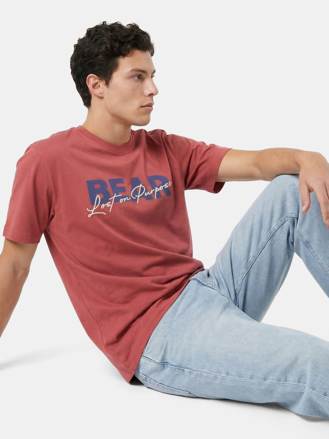 Men Pink Graphic Cotton T-Shirt