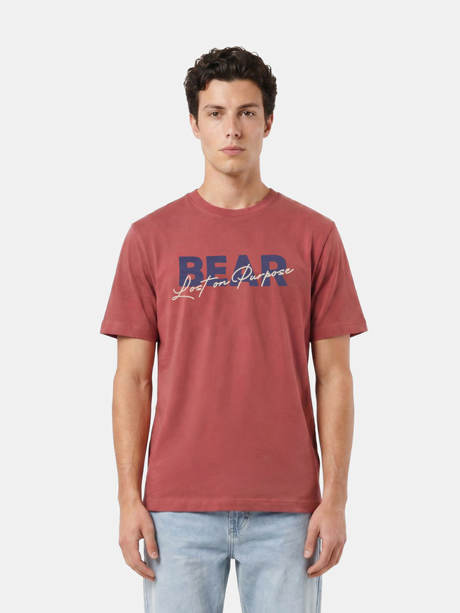 Men Pink Graphic Cotton T-Shirt