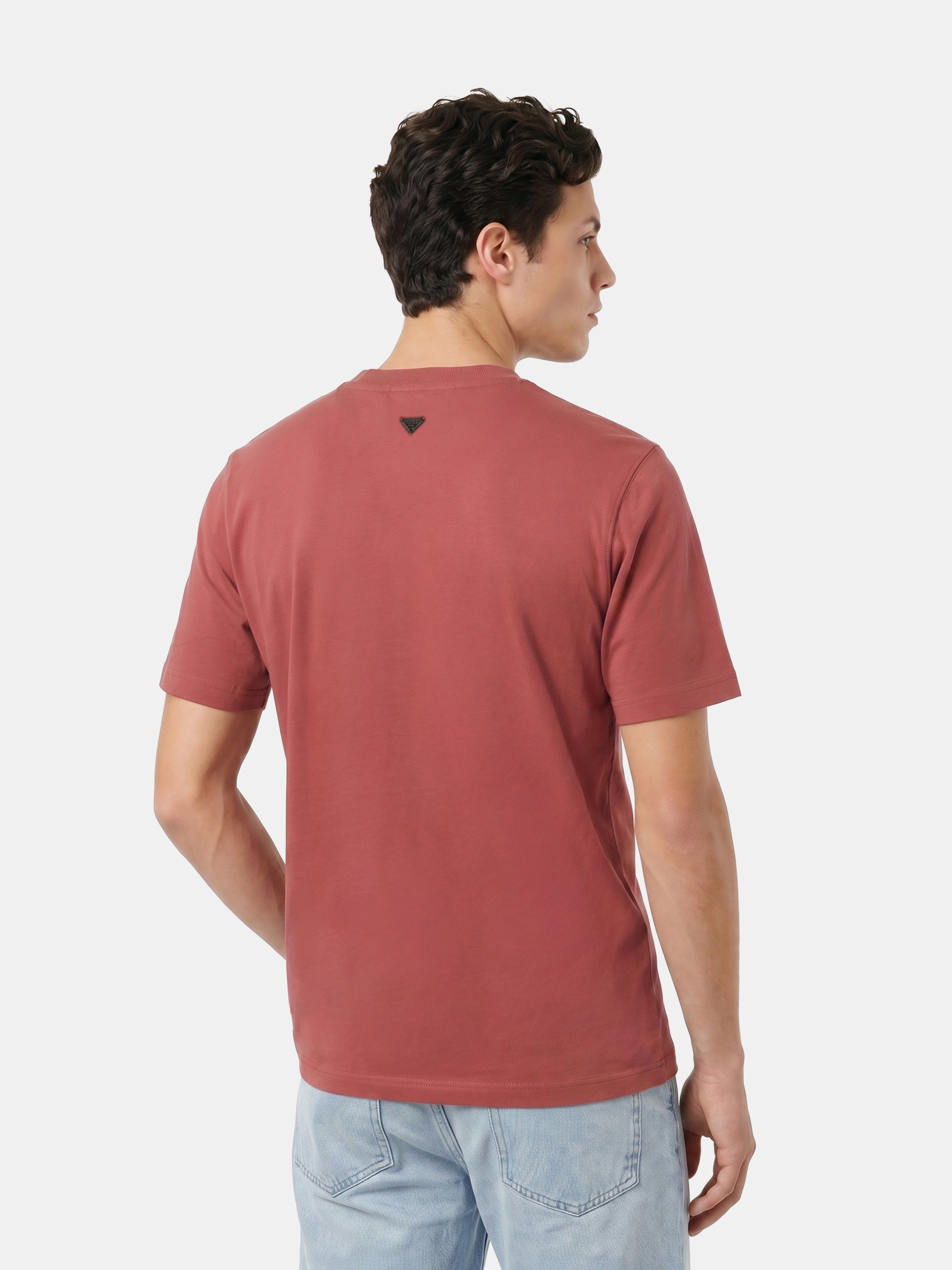 Men Pink Graphic Cotton T-Shirt