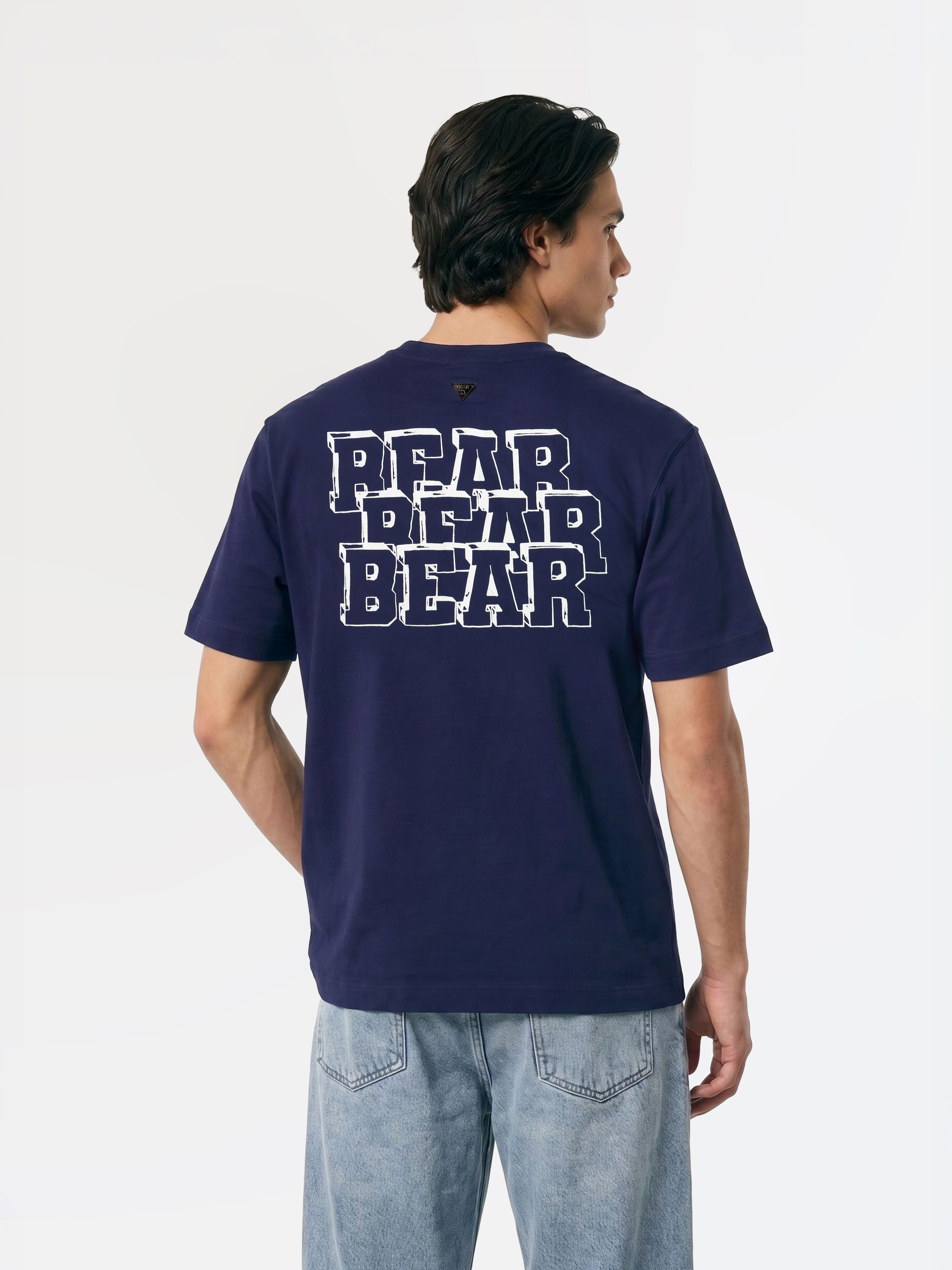 Men Blue Graphic Cotton T-Shirt