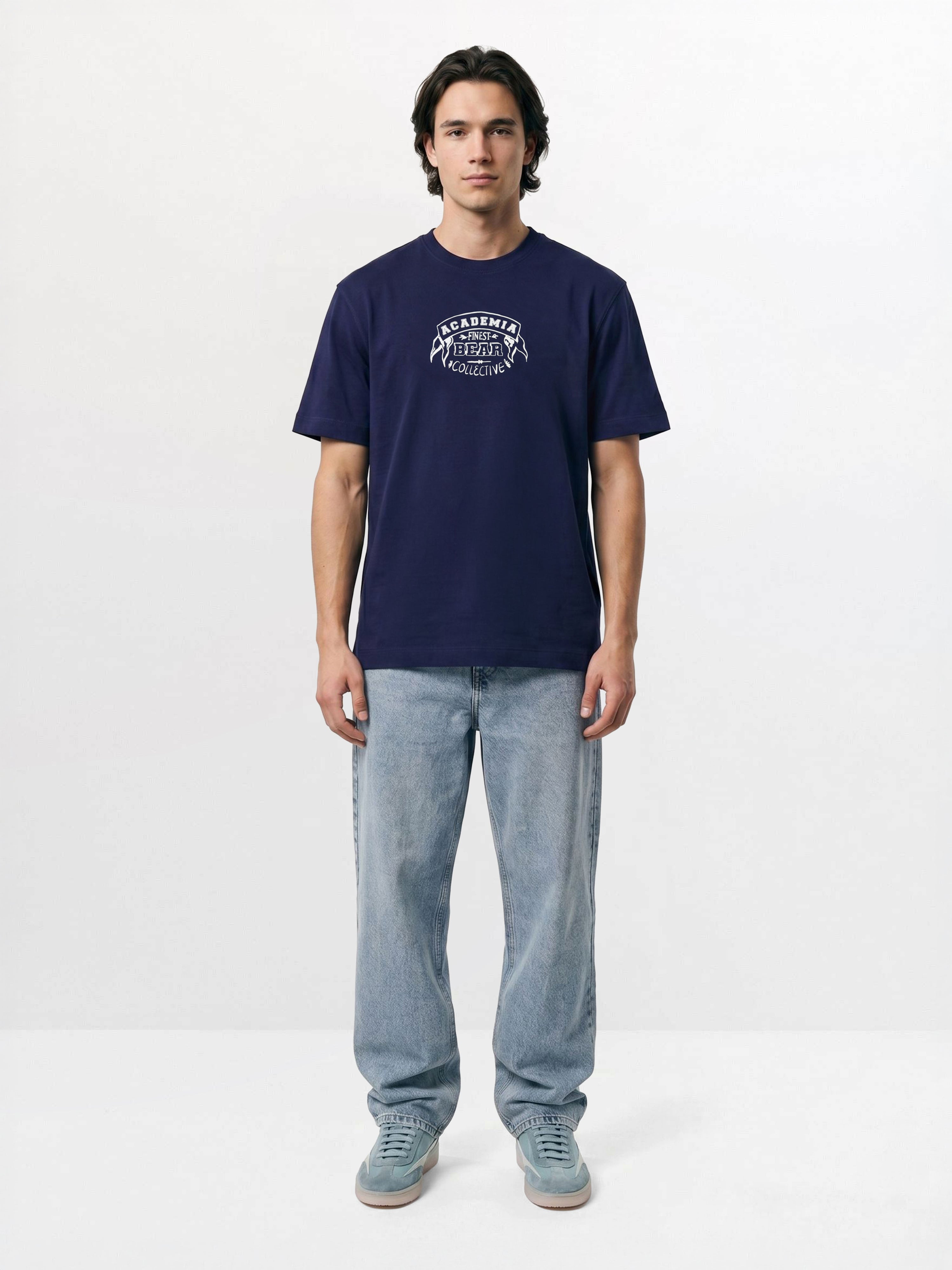 Men Blue Graphic Cotton T-Shirt
