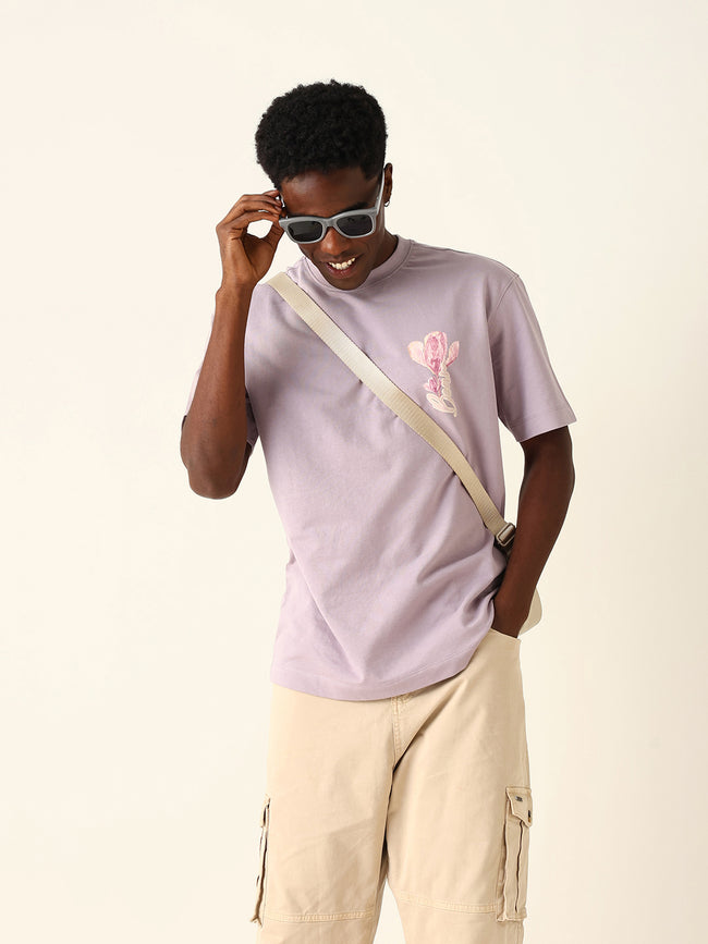 Men Pure Cotton Graphic Printed Oversize Tshirt