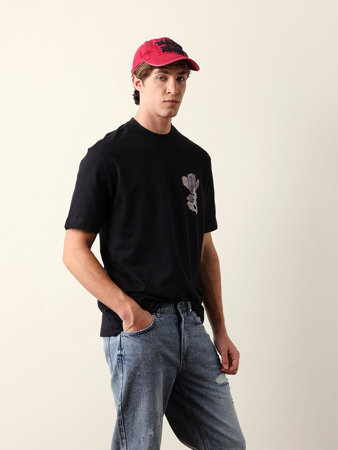 Men Pure Cotton Crew Neck Tshirt