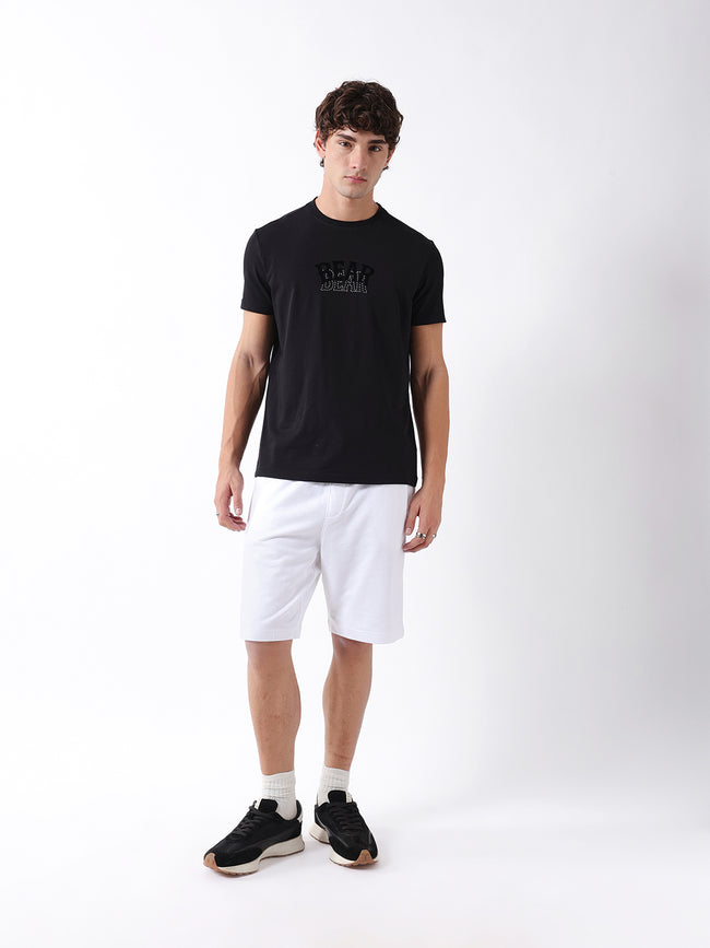 Men Black Graphic Cotton T-Shirt