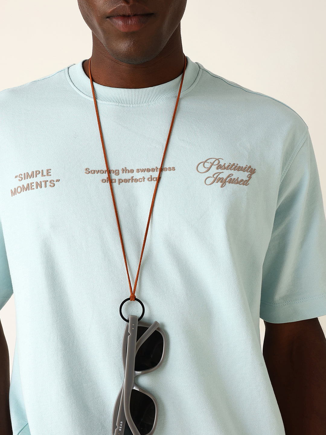 Men Blue Graphic Cotton T-Shirt