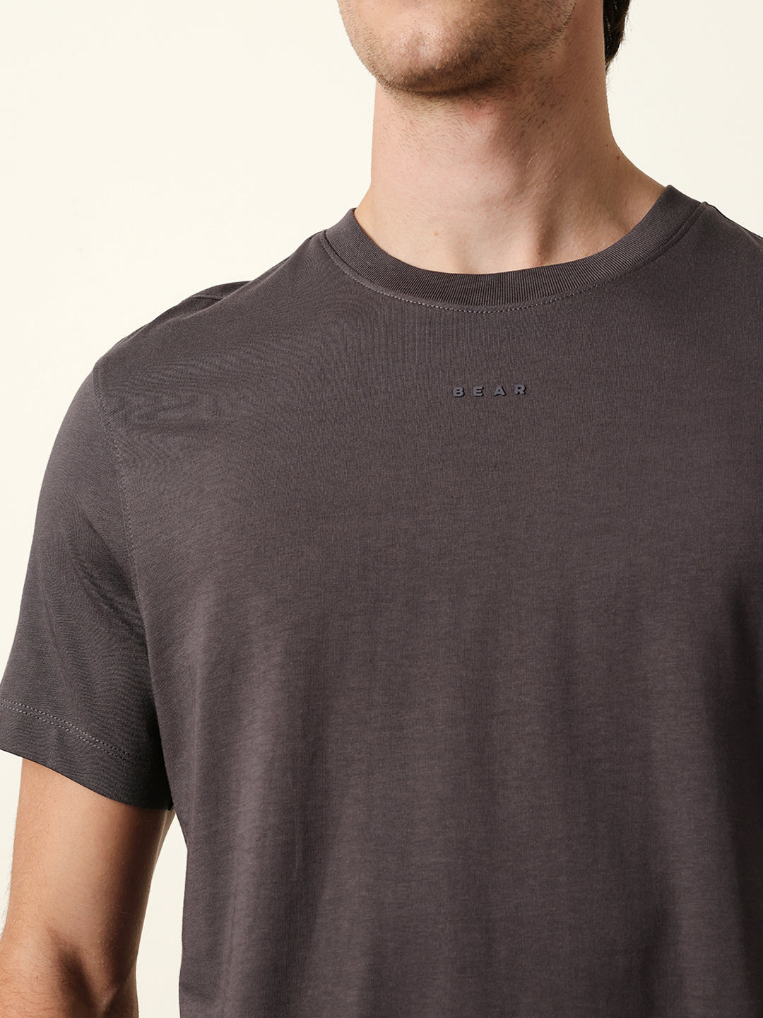 Men Grey Half Sleeve Regular T-Shirt