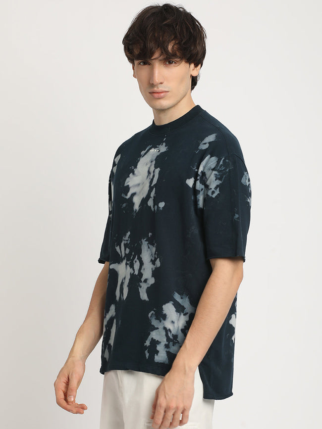 Men Multi Tie and Dye Oversized Fit Round Neck T-shirt