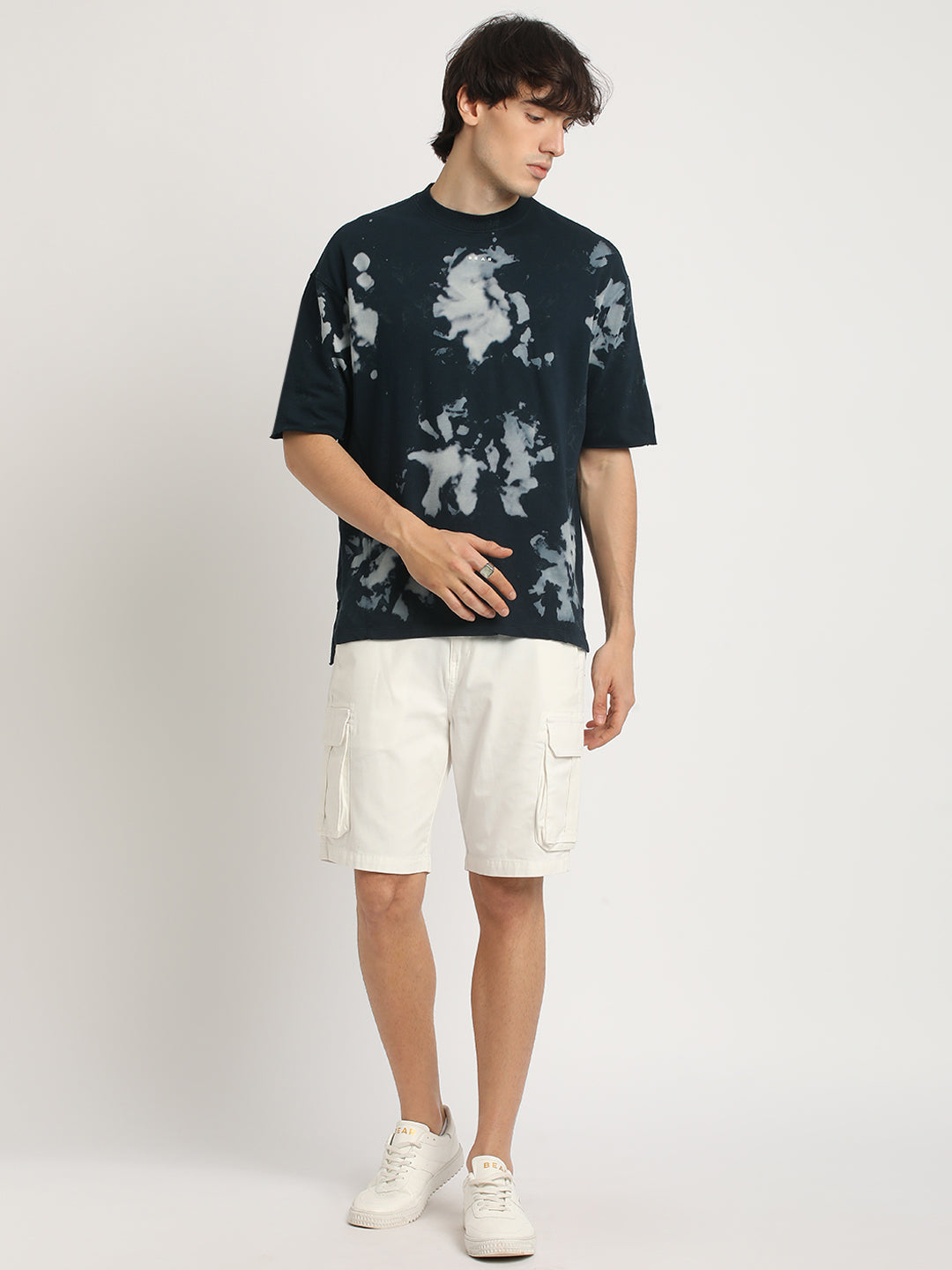 Men Multi Tie and Dye Oversized Fit Round Neck T-shirt