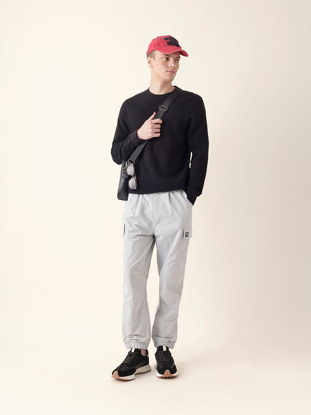 Men Black Full Sleeve Regular T-Shirt