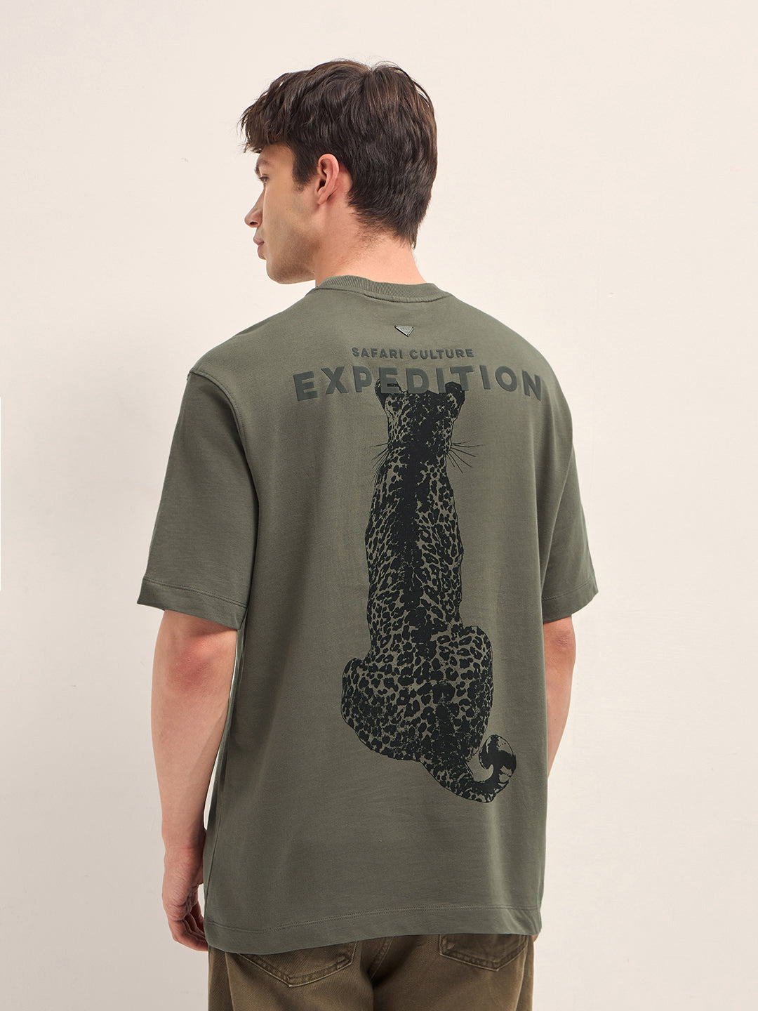 Men Cotton Crew Neck Printed Tshirt