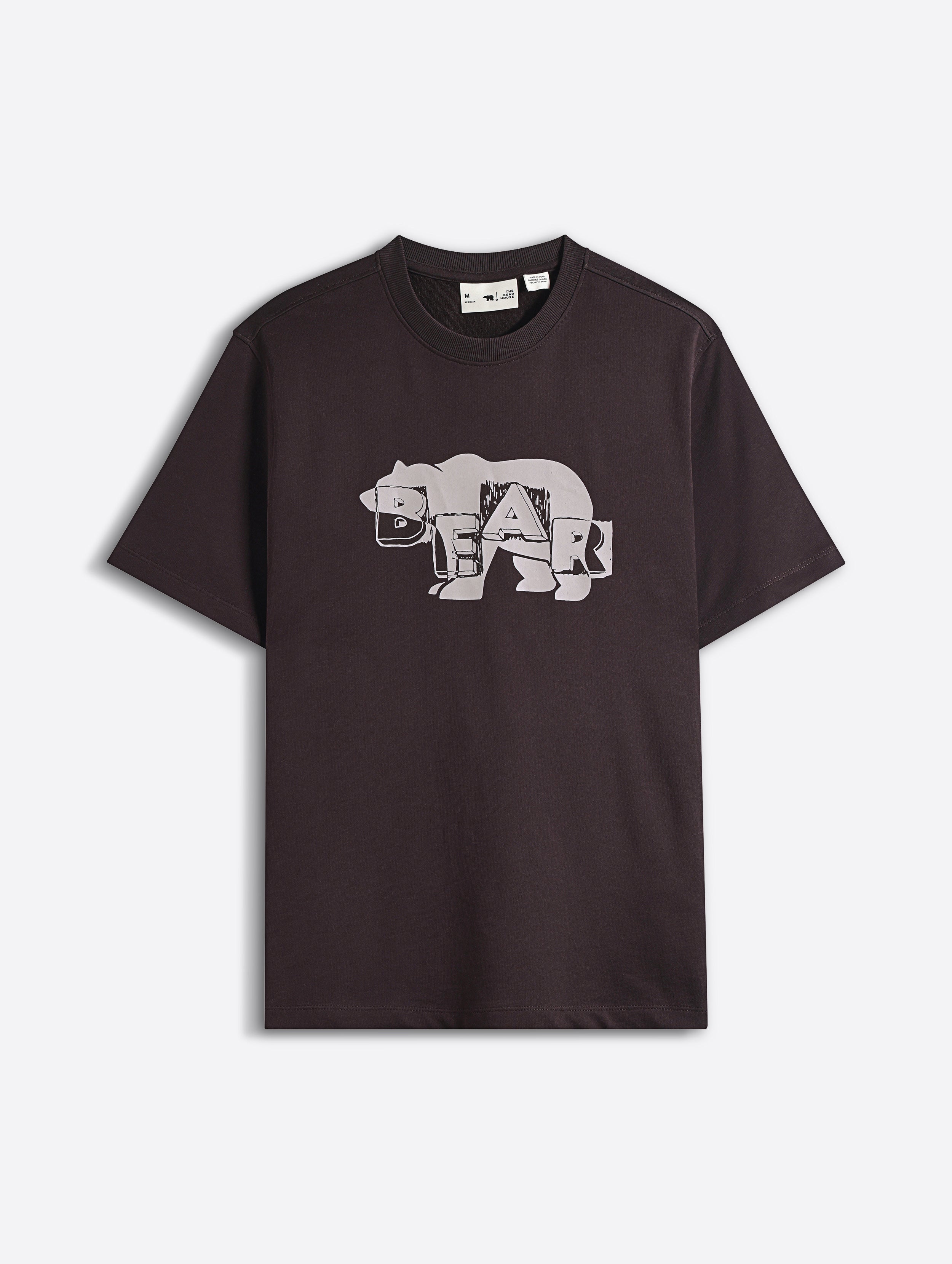 Men Brown Cotton Printed T-Shirt