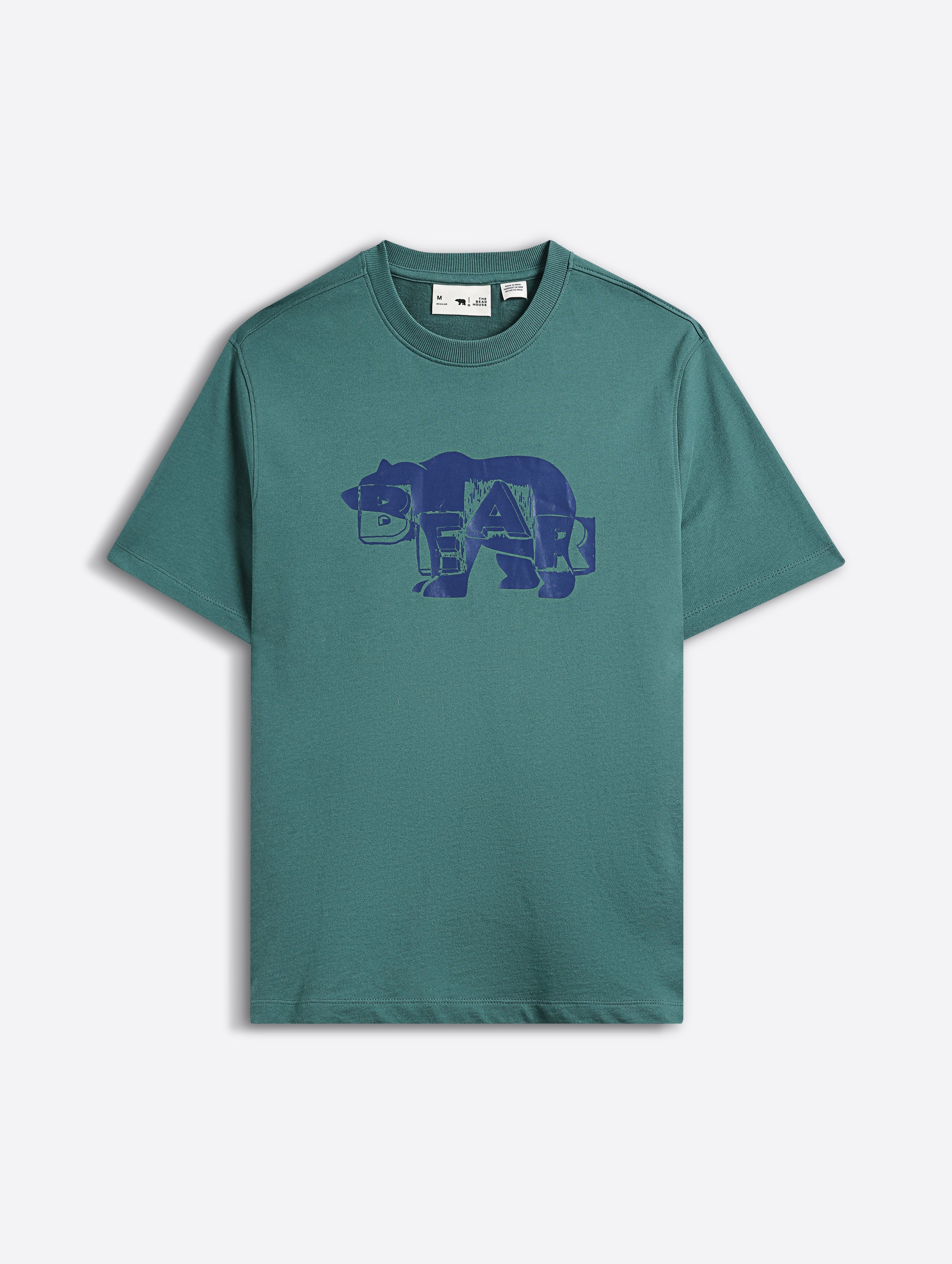 Men Green Cotton Printed T-Shirt