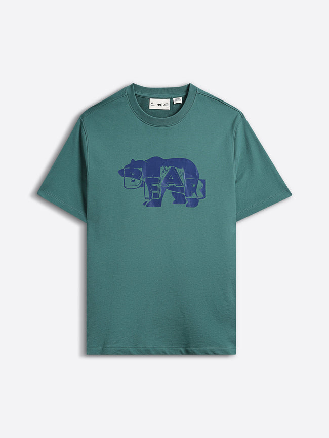 Men Green Cotton Printed T-Shirt