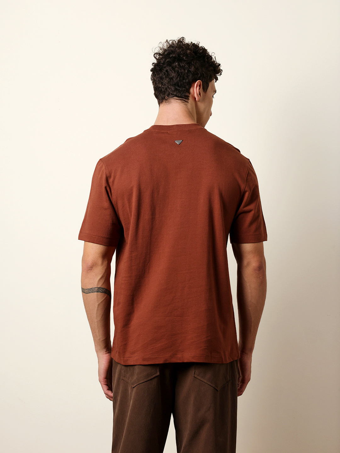 Men Brown Half Sleeve Relax T-Shirt
