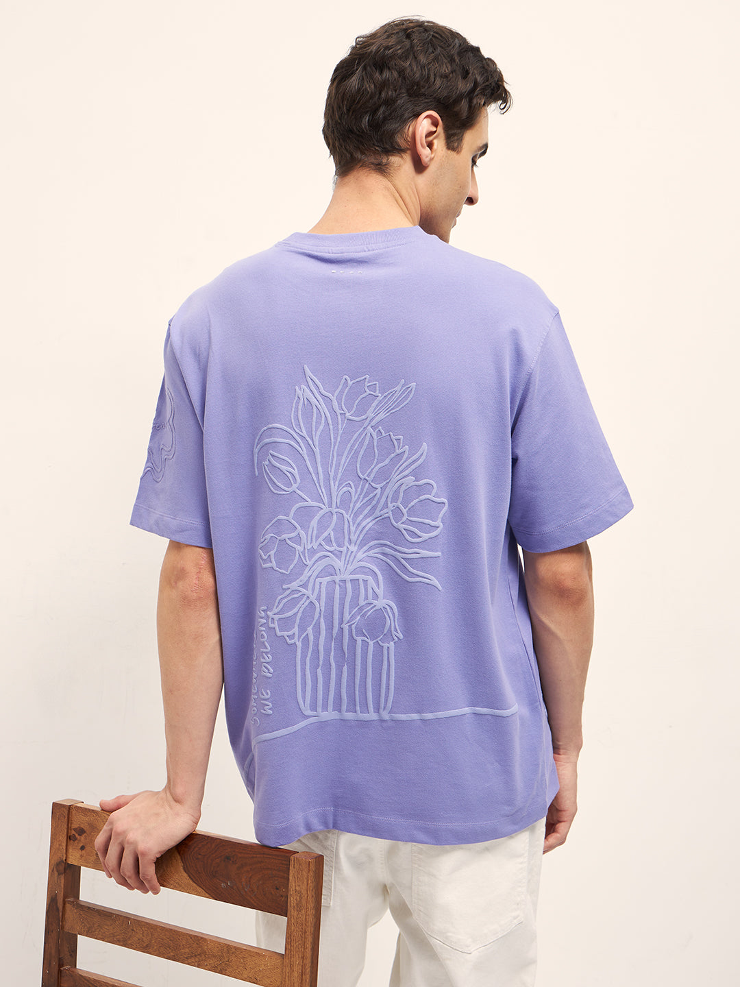 Men Purple Oversized T-Shirt
