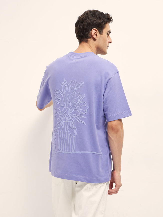 Men Purple Oversized T-Shirt