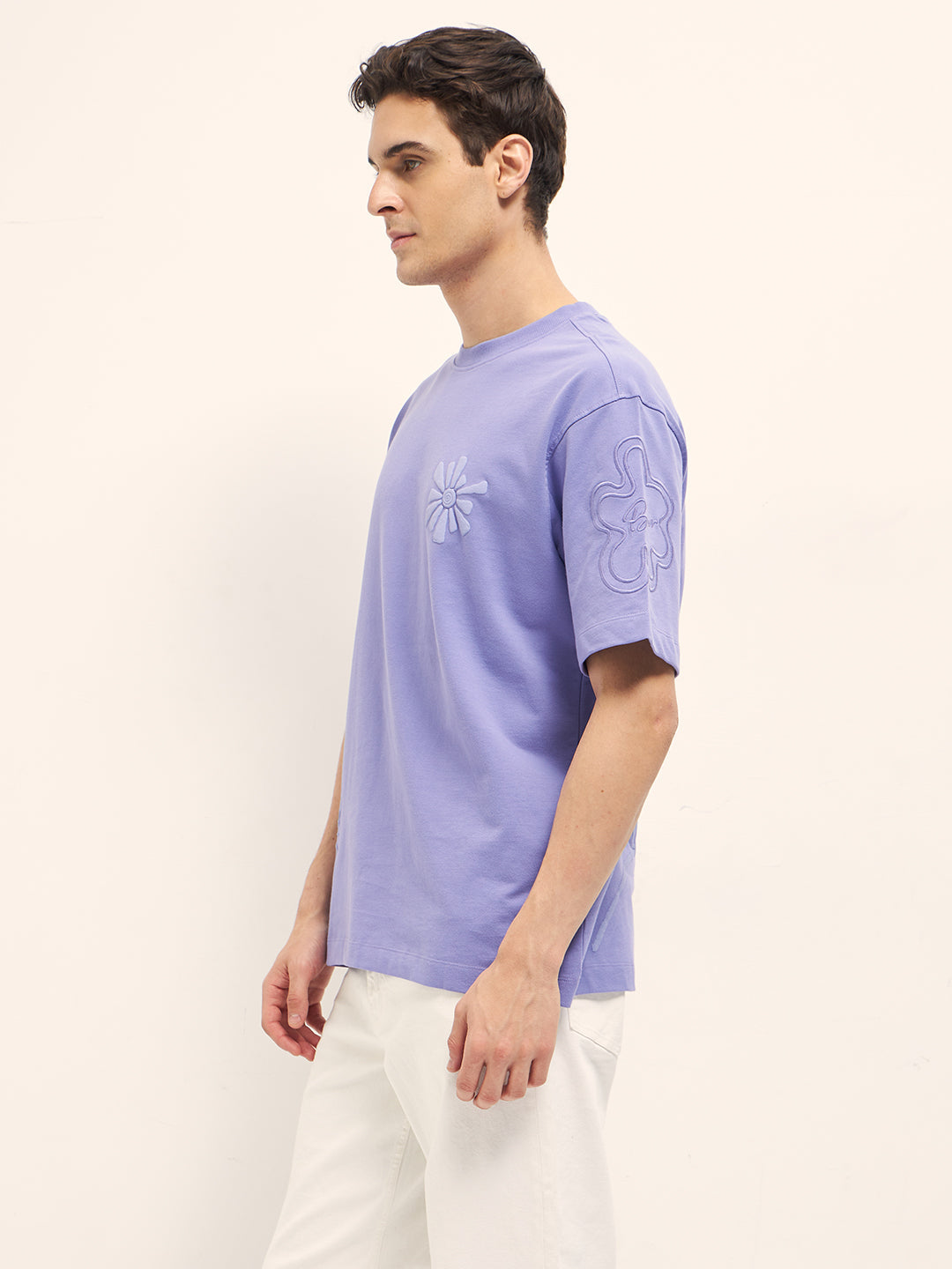 Men Purple Oversized T-Shirt