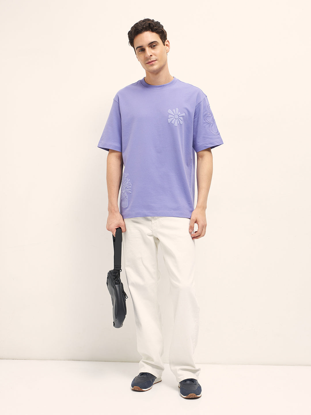 Men Purple Oversized T-Shirt