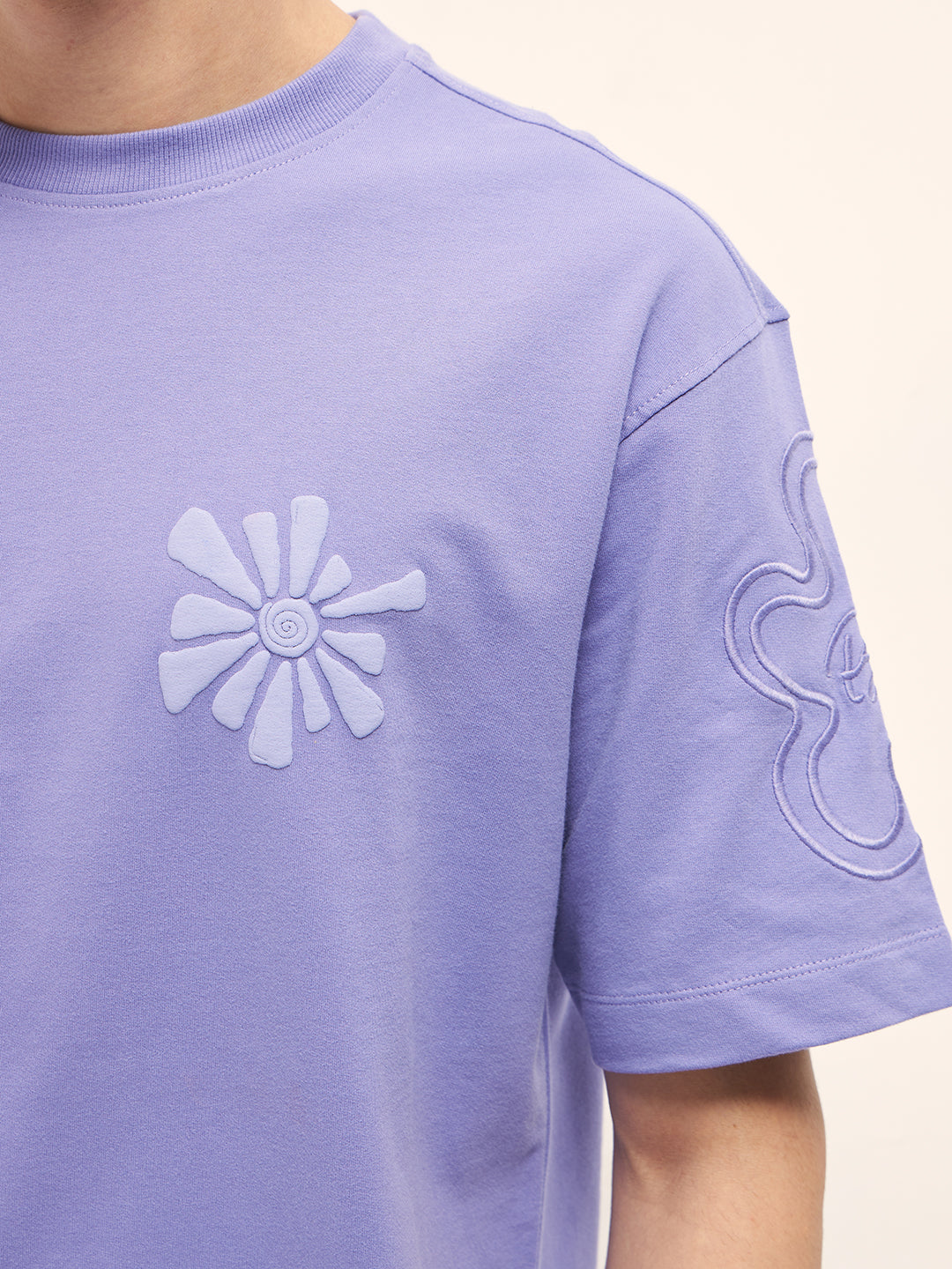 Men Purple Oversized T-Shirt