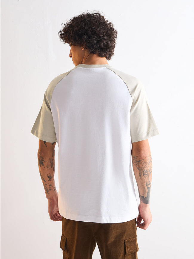 Men White Oversized Crew Neck T-Shirt