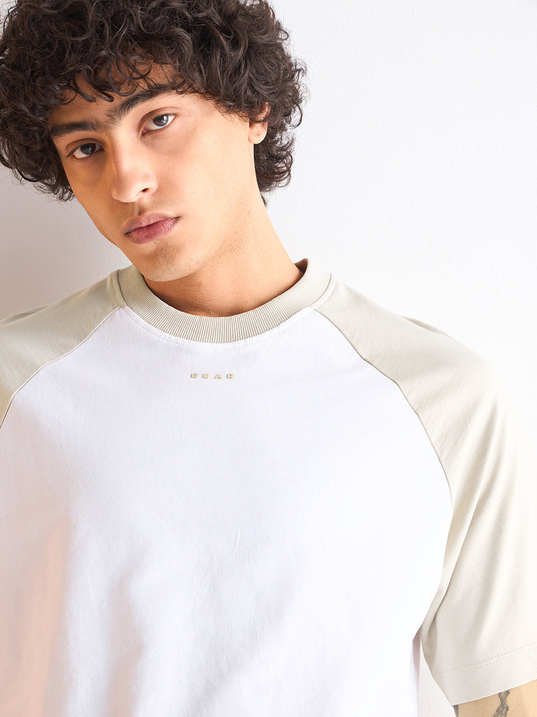 Men White Oversized Crew Neck T-Shirt