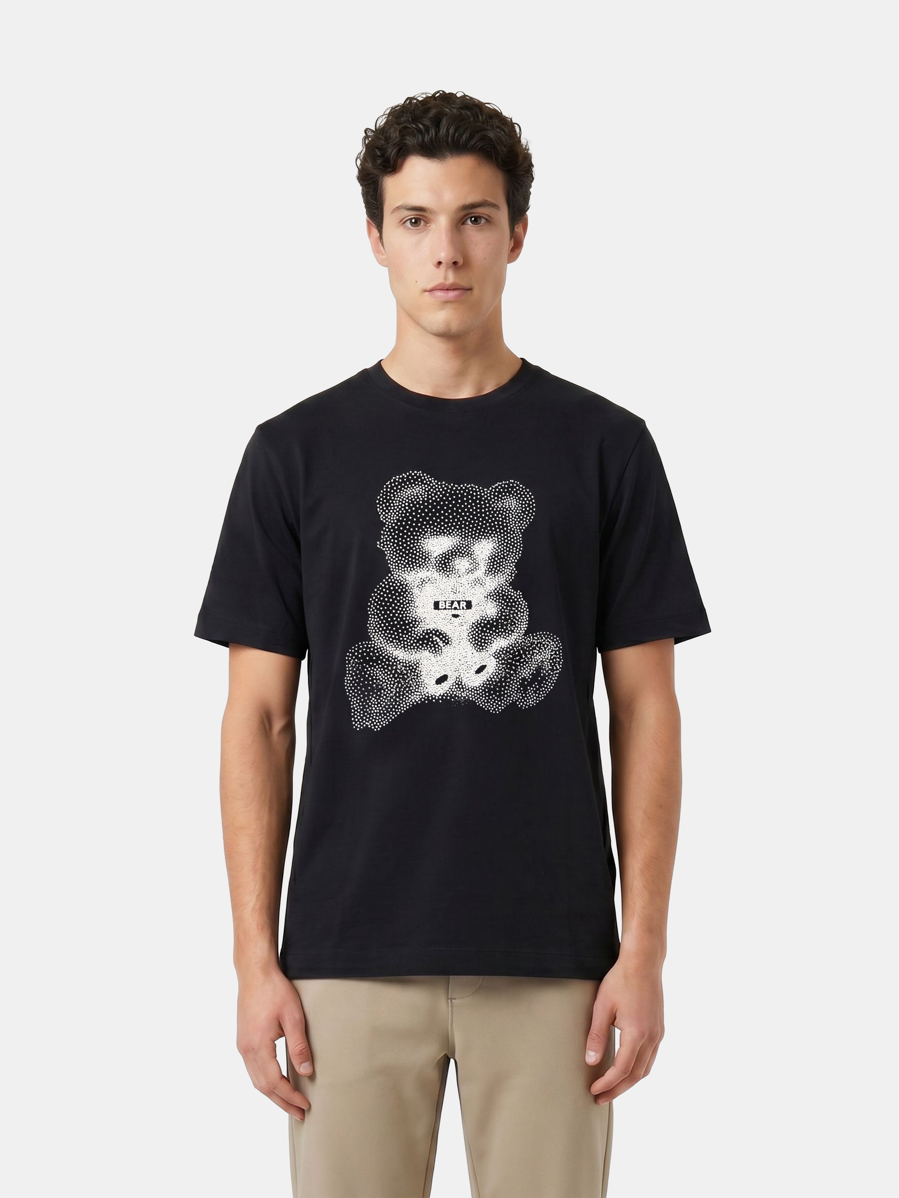 Men Black Graphic Cotton T-Shirt
