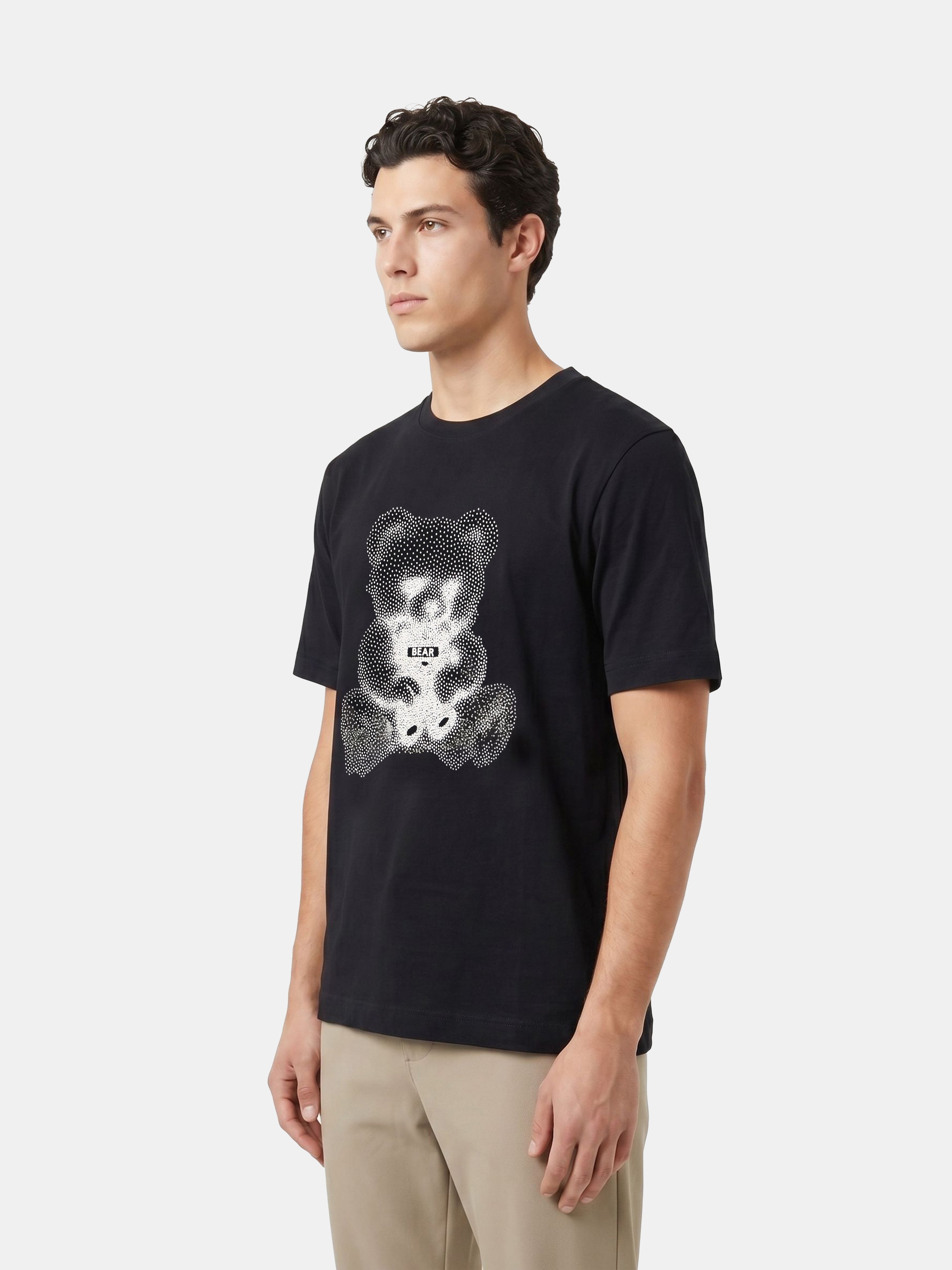 Men Black Graphic Cotton T-Shirt