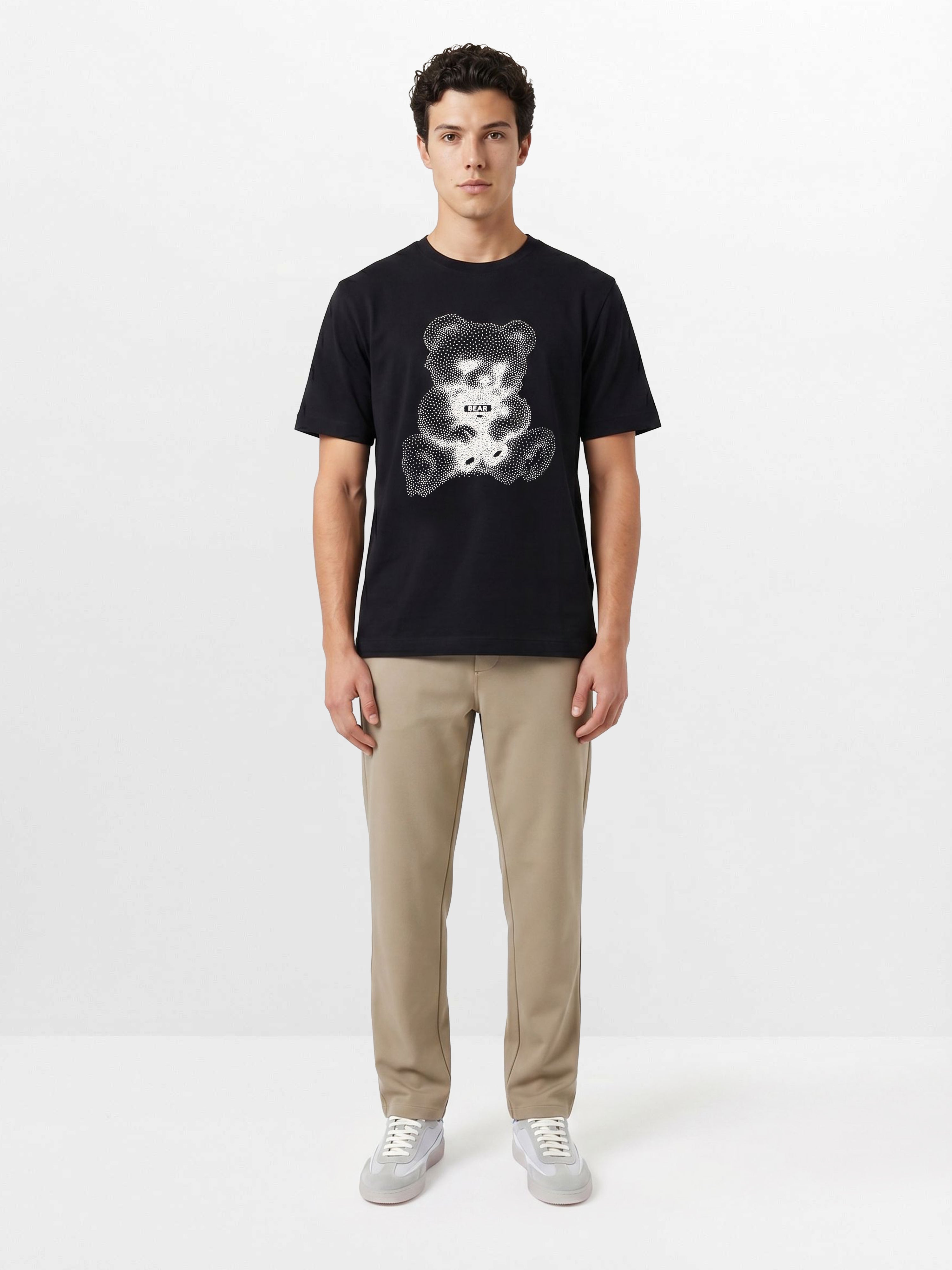Men Black Graphic Cotton T-Shirt