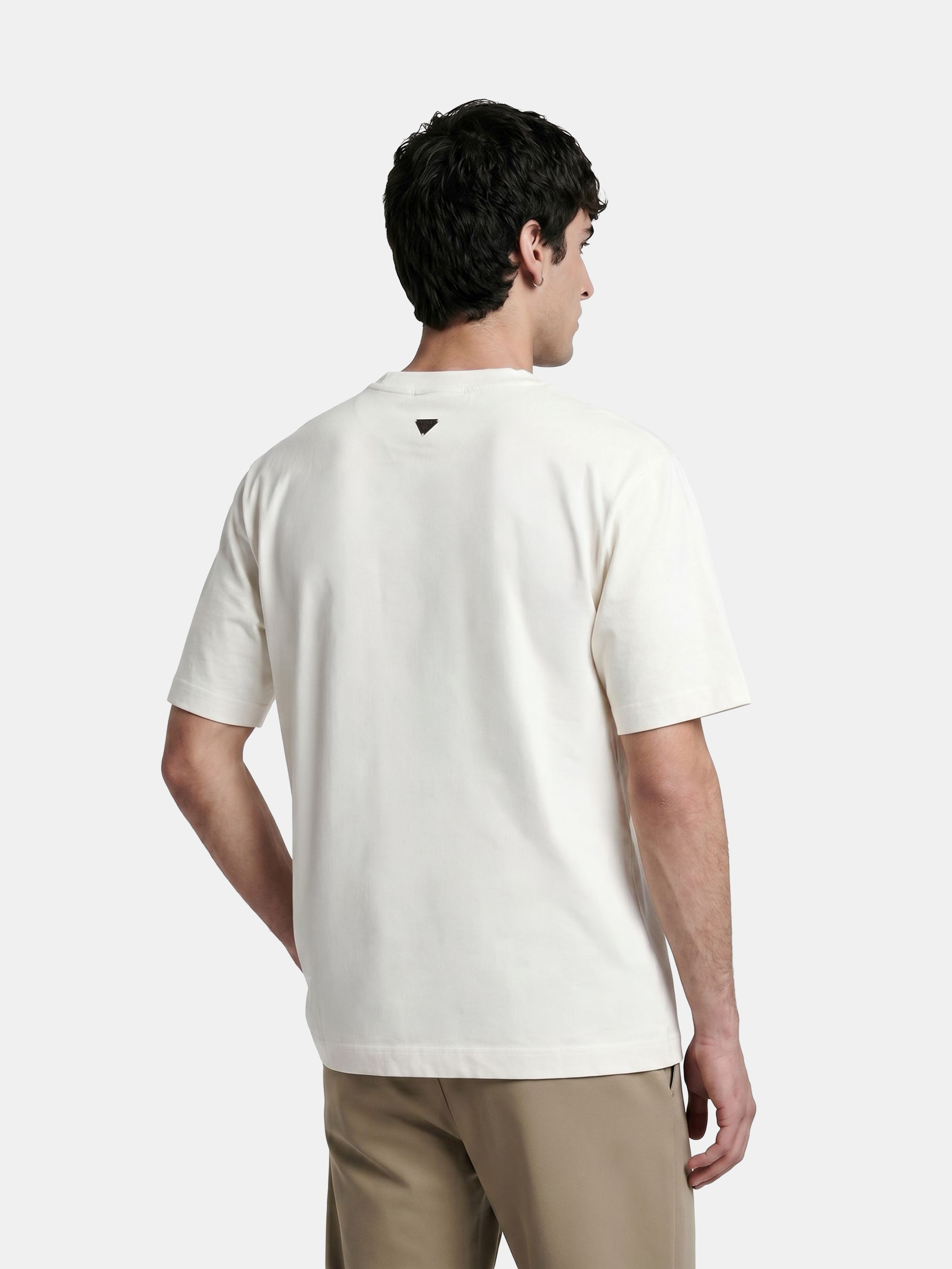 Men Off White Graphic Cotton T-Shirt