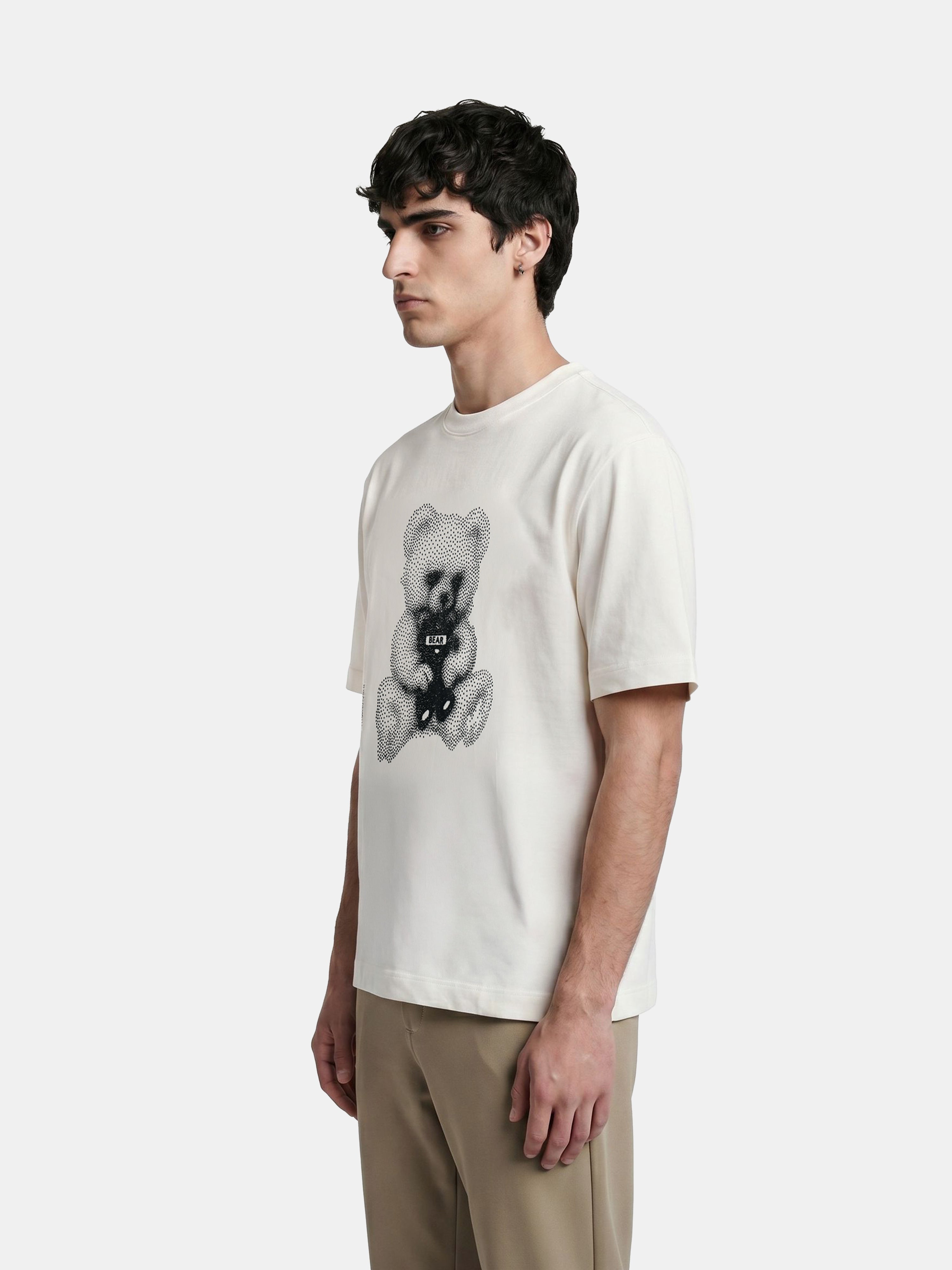 Men Off White Graphic Cotton T-Shirt