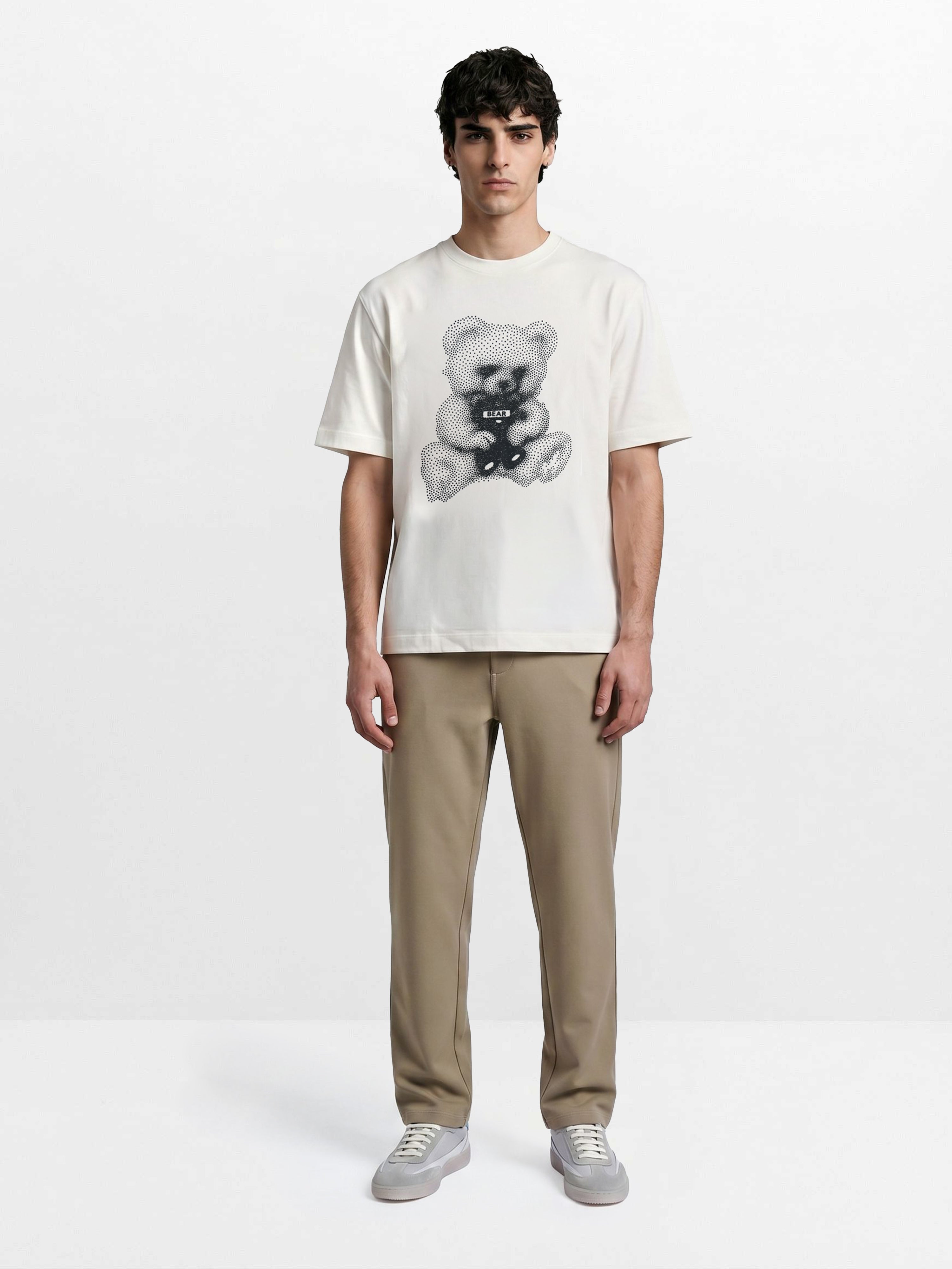 Men Off White Graphic Cotton T-Shirt