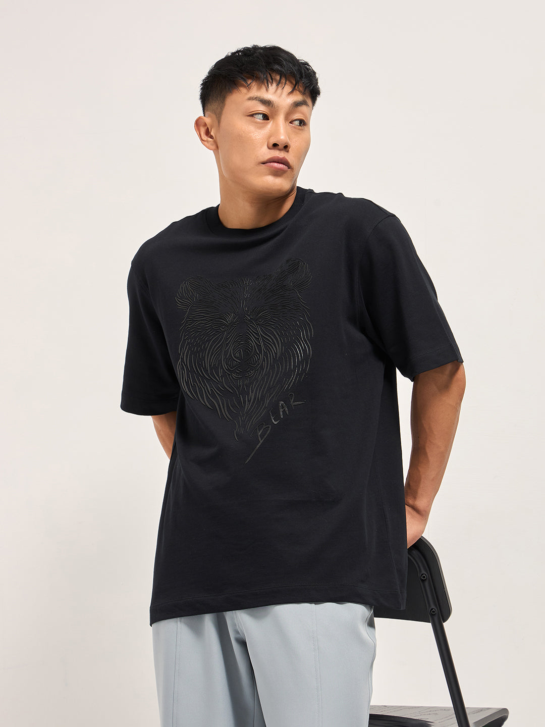 Men Black Oversized T-Shirt