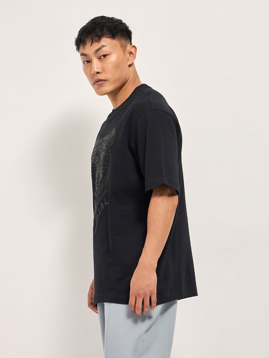 Men Black Oversized T-Shirt