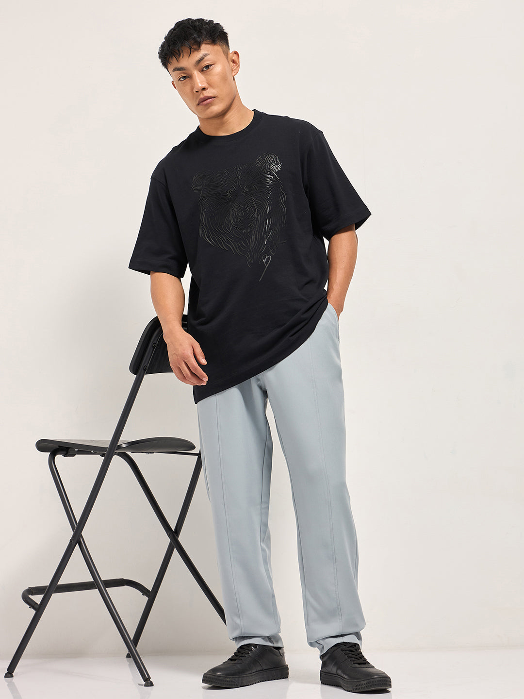 Men Black Oversized T-Shirt