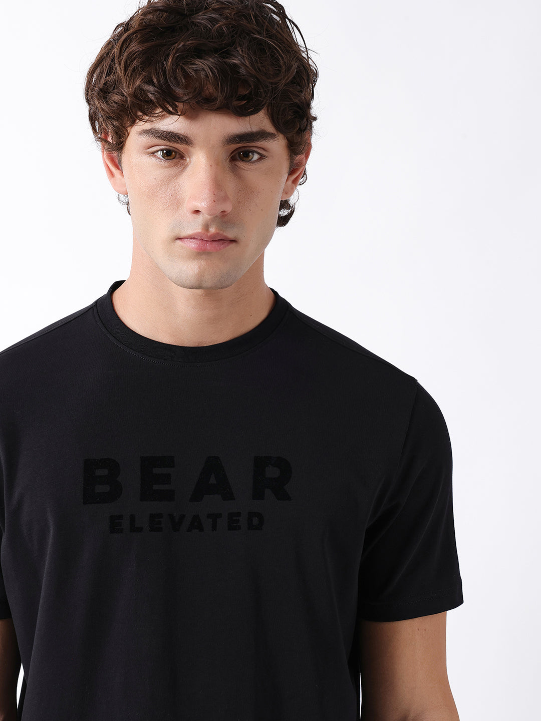 Men Black Graphic Cotton T-Shirt