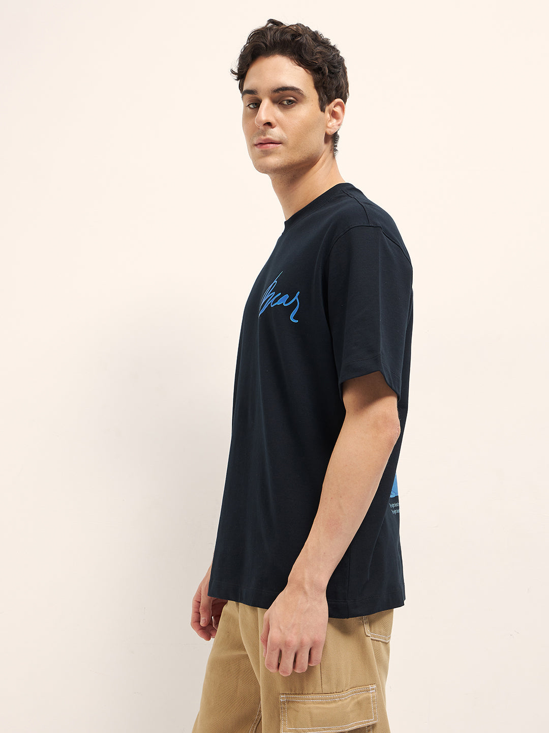 Men Black Oversize Graphic T-Shirt