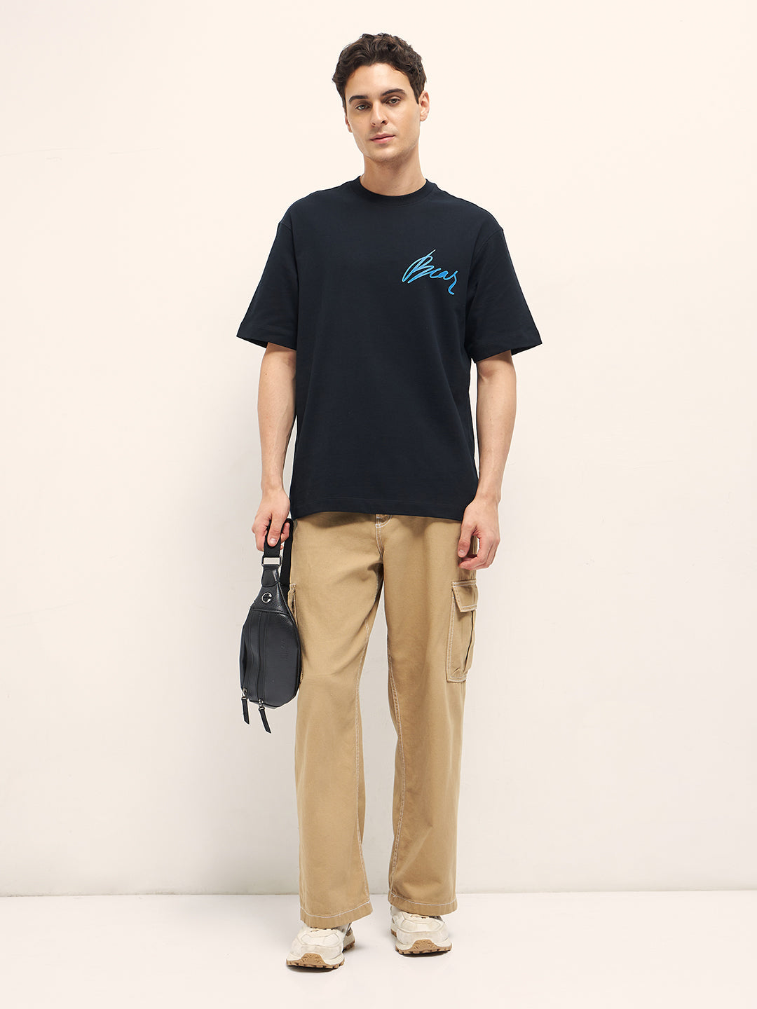 Men Black Oversize Graphic T-Shirt
